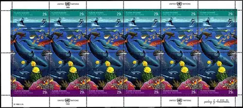 UNO New York: MiNr. 627 - 628 KB, "Saubere Meere", postfrisch