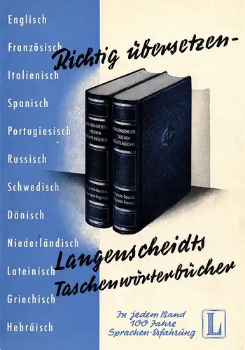 "Langenscheidt-Werbeflyer", gebraucht, gute Erhaltung, SELTEN