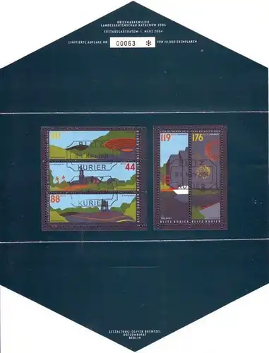 Blitz-Kurier: MiNr. 1 - 5 (KB 2 - 3), "Laga  Rathenow 2006", ETB-Klappkarte, ESt