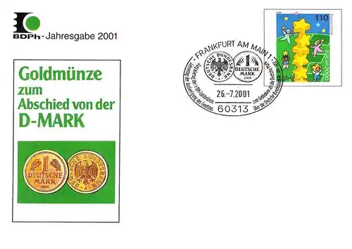 BR Deutschland: 2001, Jahresgabe des BDPh e. V., mit Zeitschrift "philatelie"