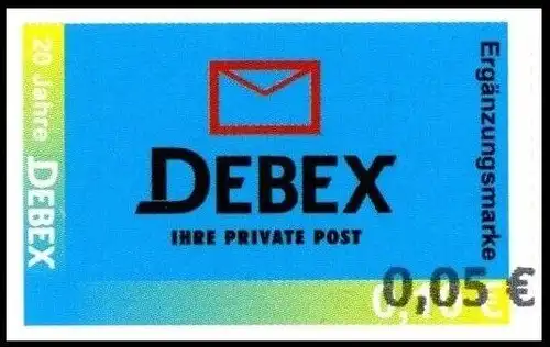 DEBEX: MiNr. 76, "Ergänzungsmarke: 20 Jahre DEBEX", Satz, pfr.