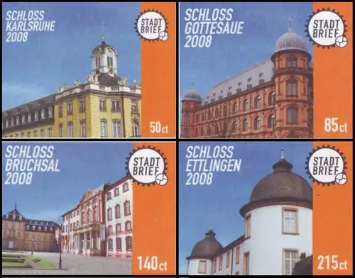 PerRad: MiNr. 50 - 53, 03.04.2008, "Schlösser der Region (II)", Satz, postfrisch