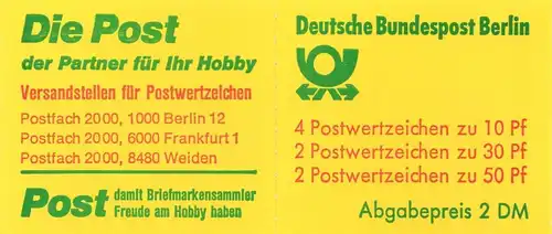 Berlin (West): MH MiNr. 11 k oZ, "Burgen und Schlösser", postfrisch