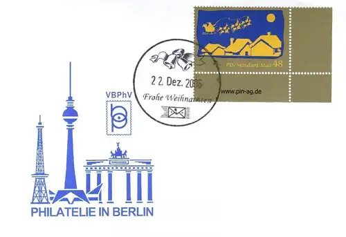 PIN AG: MiNr. 158, "Weihnachten 2006", Wert zu 0,48 EUR, Sonderbeleg, SSt.