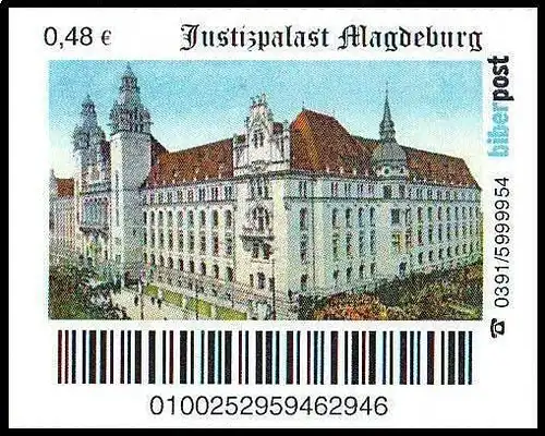 Biberpost: "Justizpalast Magdeburg", Satz, pfr.