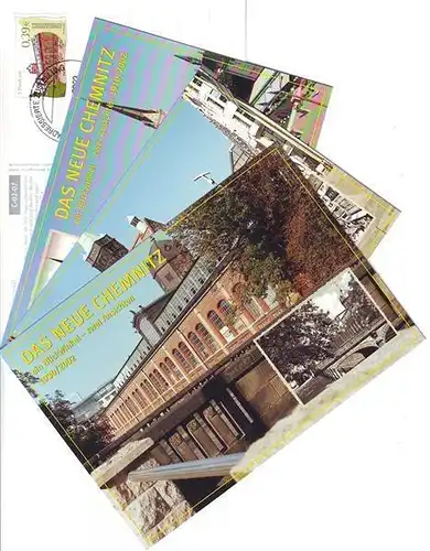 WVD: MiNr. 5, "Wahrzeichen der Stadt Chemnitz", Satz, 3 offi. Ansichtspostkarten