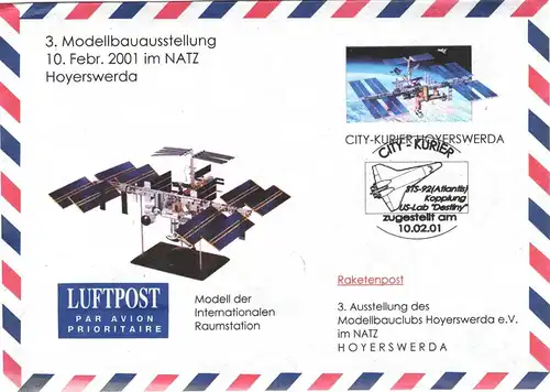 City-Kurier SaBra: "3. Modellbauausstellung / ISS", Luftpostleichtbrief