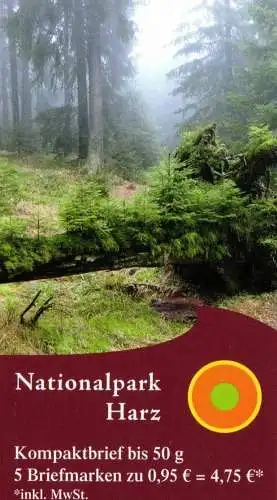 Biberpost: MiNr. MH 2 (MiNr. ), "Nationalpark Harz", Markenheftchen, pfr.