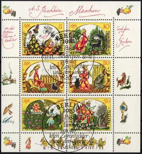 DDR: MiNr. 2914 B - 2919 B, "Märchen von der toten Zarentochter", ESSt. !!!