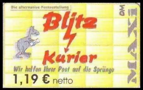 Blitz-Kurier: MiNr. 12 A, "2. Ausgabe", Wert zu 1,19 EUR, mattes P., postfrisch