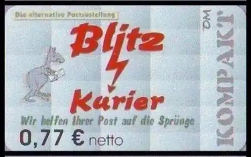 Blitz-Kurier: MiNr. 10 B, "2. Ausgabe", Wert zu 0,77 EUR, glänzendes P., pfr.