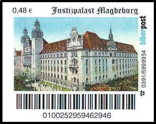 Biberpost: "Justizpalast Magdeburg", Satz, pfr.