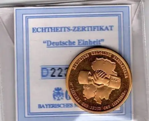 Medaille 13: Edition "Einigkeit und Recht und Freiheit", vergoldet