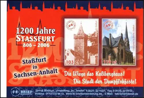 FE Briefbeförderung: MiNr. 17 - 18 Bl. 3, "1200 Jahre Staßfurt", Block, pfr.