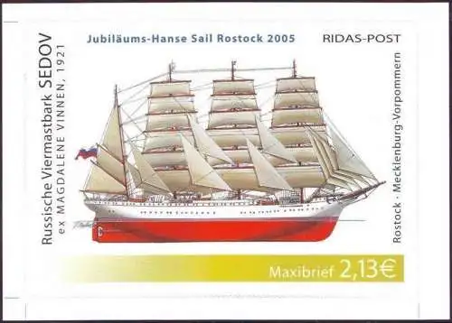 RIDAS: MiNr. 23, "15. Hanse Sail", Satz (Einzelmarke mit Rand), postfrisch