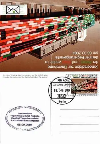 PIN AG: MiNr. KB 6, "Polizei- und Feuerwache im Berlin", Esttagssonderstempel