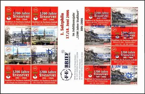 FE Briefbeförderung: MiNr. 9 - 16 KB 3, "1. Salzphila", KB, gestempelt