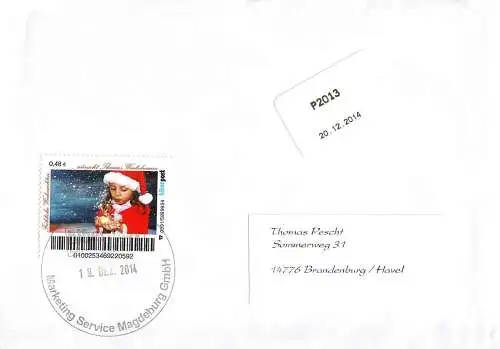 Biberpost: "Weihnachten 2014", Satz, Ganzstück, echt gelaufen