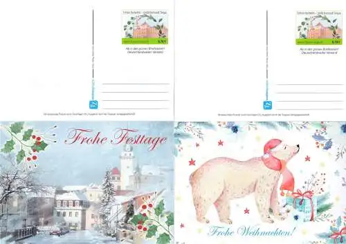 Kraftverkehr Torgau Citypost: "Frohe Festtage", Ganzsachen, ungebr.