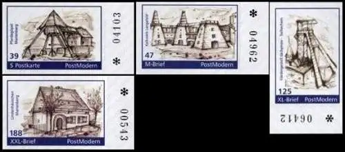 WVD: MiNr. 46 - 49, "Historische Bergbauanlagen", Satz, Bogennummer, postfrisch