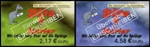Blitz-Kurier: "Einschreibemarken (IV)", Satz, postfrisch