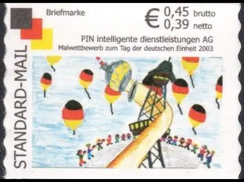 PIN AG: MiNr. 21, "Kinderzeichnungen", Wert zu 0,45 EUR, postfrisch