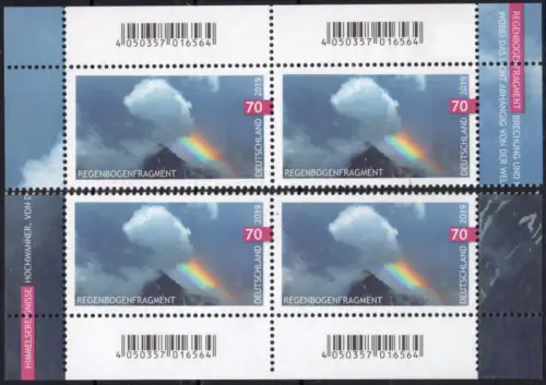 BRD: MiNr. 3442, "Himmelsereignisse (I): Regenbogen", ER mit Codierung, pfr.