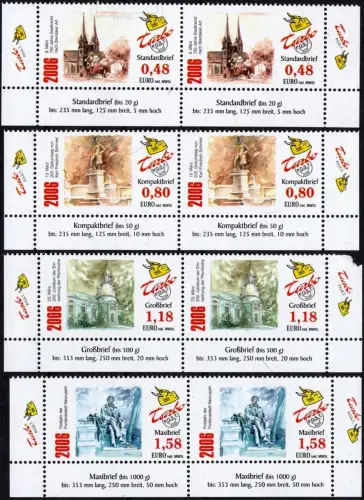 Turbopost: MiNr. 7 - 10, "750 Jahre Neuruppin", Eckrand, pfr.