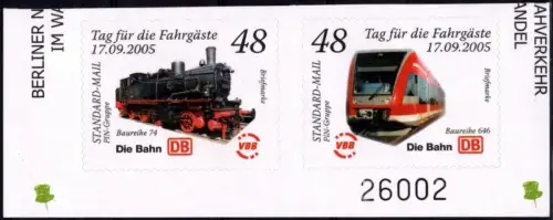 PIN AG: MiNr. 99 - 100, "Berliner Nahverkehr (III)", Bogennummer, pofr.
