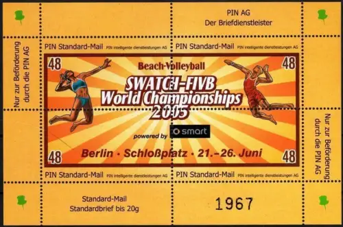 PIN AG: MiNr. 77 - 80, "Beach-Volleyball-WM 2005, Berlin", postfrisch