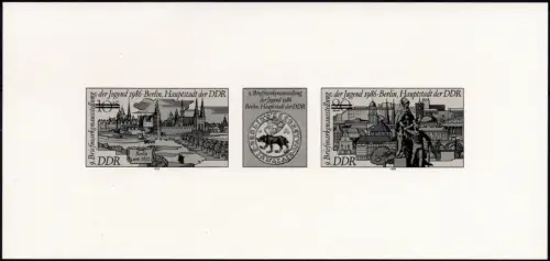 MiNr. 3030 - 3031 S, Schwarzdruck "Briefmarkenausstellung der Jugend, Berlin"
