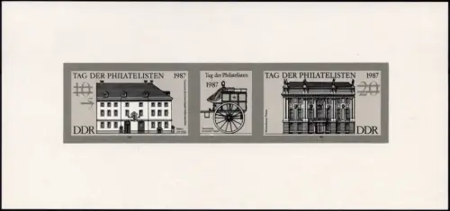 MiNr. 3118 - 3119 S, 11.08.1987, Schwarzdruck "Tag der Philatelisten"