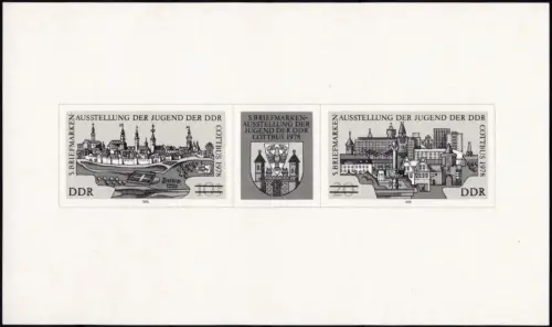 MiNr. 2343 - 2344 S, Schwarzdruck "Nationale Briefmarkenausstellung, Magdeburg"