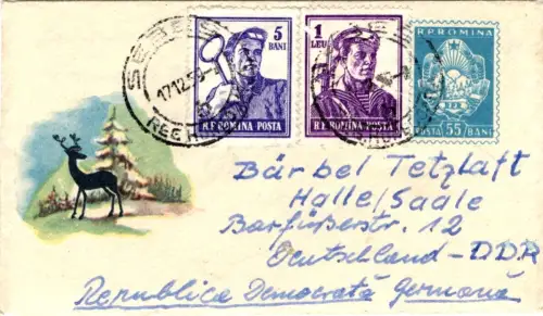 Rumänien: 0,55 B, "Weihnachten", Ganzsache, Tagesstempel