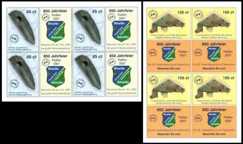 Fred Eckelmann: MiNr. 25 - 26, "850 Jahrfeier Peißen", Schalterbogen, pfr.