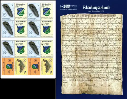 FE Briefbeförderung: MiNr. 27 - 28, "850 Jahrfeier Peißen", ETB, ESSt.