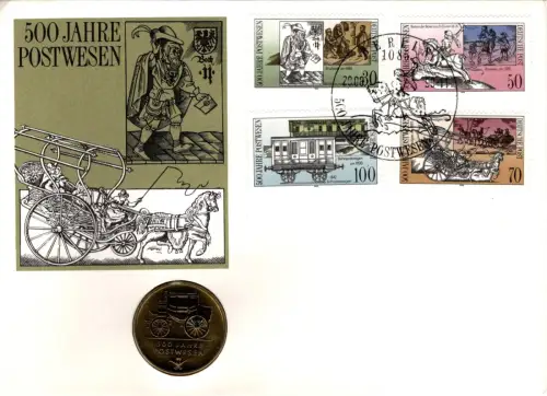 DDR: MiNr. 3354 - 3357, " int. Postverbindungen in Europa", Numisbrief, ESSt.