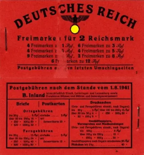 DR: MH MiNr. 48.1, "A. H.", Markenheftchen, postfrisch