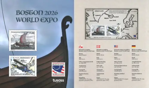 Grönland: MiNr. , 23.05.2026, "Weltausstellung Boston 2026", Satz, postfrisch