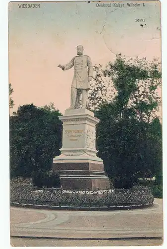 Wiesbaden Denkmal Kaiser Wilhelm I. gel 1914  