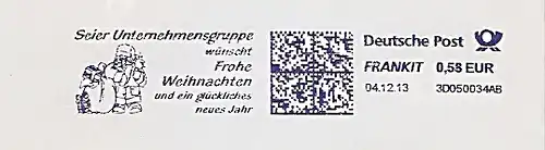 Freistempel 3D050034AB Wurster - Seier Unternehmensgruppe wünscht Frohe Weihnachten und ein glückliches neues Jahr (Abb. Weihnachtsmann mit Geschenkesack) (#258)
