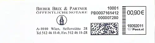 Freistempel Österreich PB0007161412  Wien - Notare Bieber (#301)