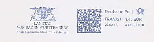 Freistempel 3D06000610 Stuttgart - Landtag (Abb. Landeswappen) (#136)