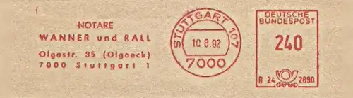 Freistempel B24 2890 Stuttgart - Notare Wanner & Rall (#111)