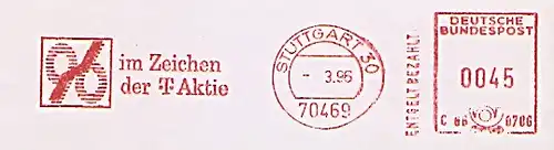 Freistempel C66 070G Stuttgart - 96 im Zeichen der T-Aktie (#249)