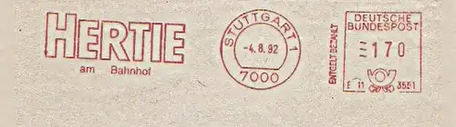 Freistempel E11 3551 Stuttgart - HERTIE am Bahnhof (#126)
