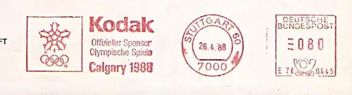 Freistempel E70 0445 Stuttgart - Kodak / Olympiade 1988 (#97)