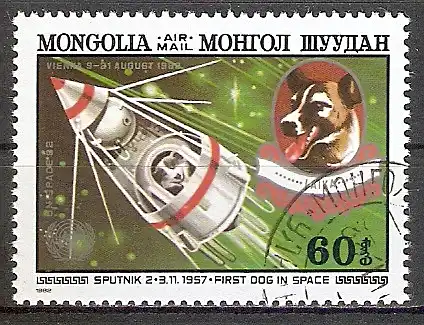 Mongolei 1514 o Weltraumhündin Laika / Sputnik 2 (2017481)