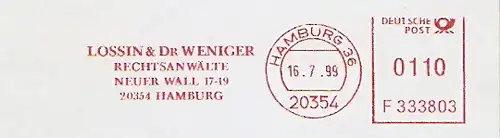 Freistempel F333803 Hamburg - Lossin & Dr Weniger (#320)