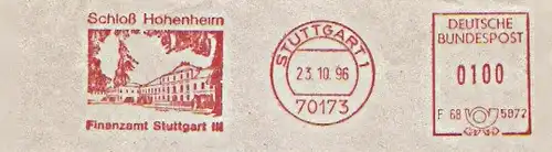 Freistempel F68 5872 Stuttgart - Finanzamt - Schloß Hohenheim (Abb. Schloß) (#197)